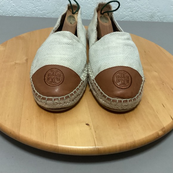 Tory Burch Shoes - Tory Burch Women's‎ Cream Leather Espadrille Slip On Loafers Shoes Size 11M